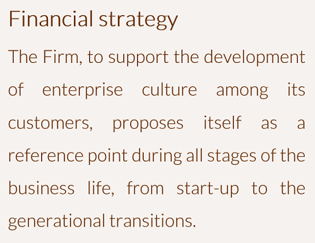Strategia finanziaria - ENG